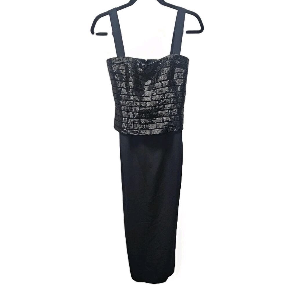 Vintage Daymor Couture Sz 4 Black Beaded 2 Way Wear Formal Gown Dress Midi Glam